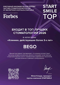 Стоматология Бего - лицензия на осуществление медицинской деятельности